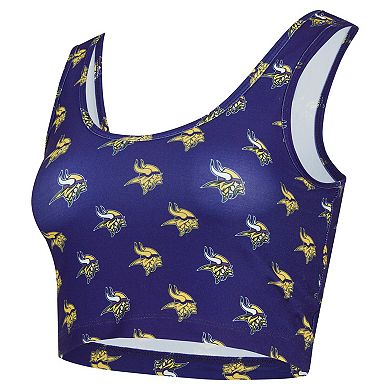 Women's Concepts Sport Purple Minnesota Vikings Record Allover Print Bralette