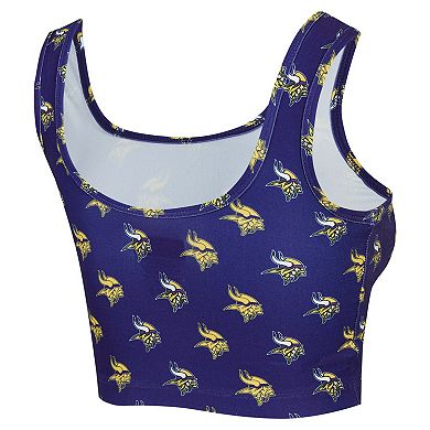 Women's Concepts Sport Purple Minnesota Vikings Record Allover Print Bralette