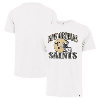 Men's '47 White New Orleans Saints Overrun Franklin Throwback Logo T-Shirt