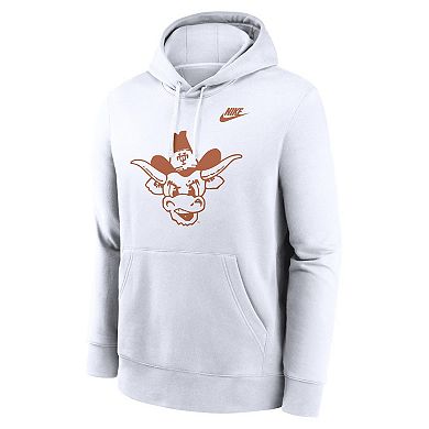 Men's Nike White Texas Longhorns Legacy Logo Club Fleece Pullover Hoodie
