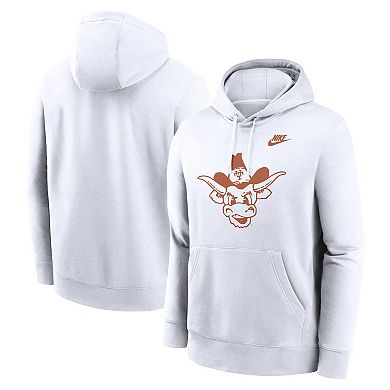 Men's Nike White Texas Longhorns Legacy Logo Club Fleece Pullover Hoodie