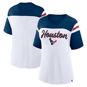 Women's Fanatics White/Navy Houston Texans Cheer Chant Fashion T-Shirt