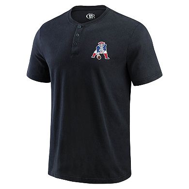 Men's Darius Rucker Collection by Fanatics Black New England Patriots Washed Henley T-Shirt