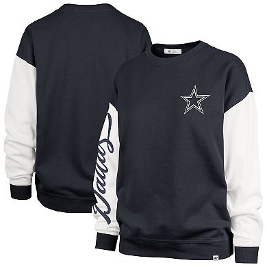 Women's '47 Blue Dallas Cowboys Double Header Rise Andie Pullover Sweatshirt