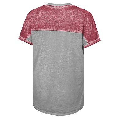 Girls Youth Crimson Oklahoma Sooners Up for Anything Colorblock Dolman V-Neck T-Shirt