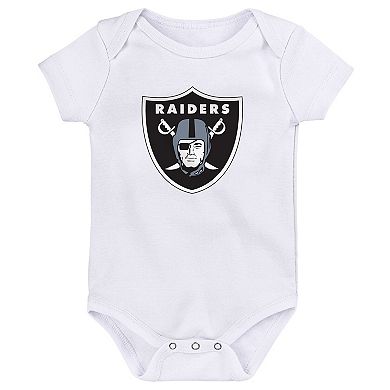 Newborn & Infant Las Vegas Raiders Team Starter 3-Pack Bodysuit Set