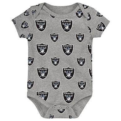 Newborn & Infant Las Vegas Raiders Team Starter 3-Pack Bodysuit Set