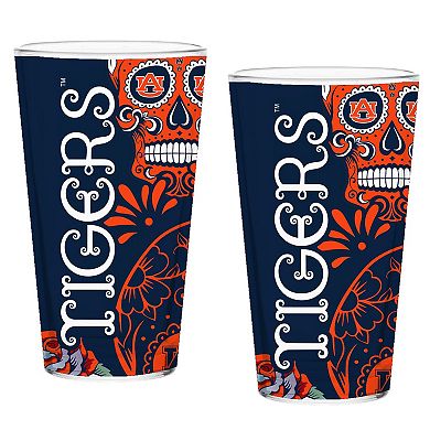 Auburn Tigers Two-Pack 16oz. Dia De Los Muertos Pint Glass Set