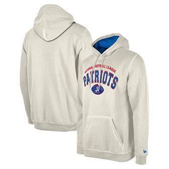 Men's New Era Cream New England Patriots Historic 3rd Down Pullover Hoodie