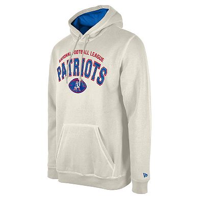 Men's New Era Cream New England Patriots Historic 3rd Down Pullover Hoodie