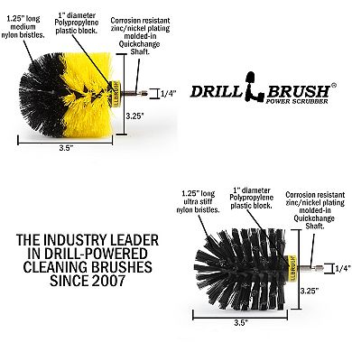 2pc Original Brush Kit - Medium Stiffness & Ultra Stiff - Bathroom Cleaning - Toilet - Grill Cleaner