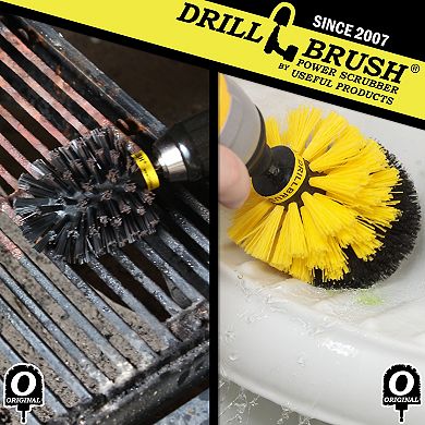 2pc Original Brush Kit - Medium Stiffness & Ultra Stiff - Bathroom Cleaning - Toilet - Grill Cleaner