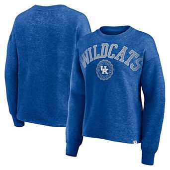 Women's Fanatics Heather Royal Kentucky Wildcats Heritage Oversized Tradition Fleece Sweatshirt