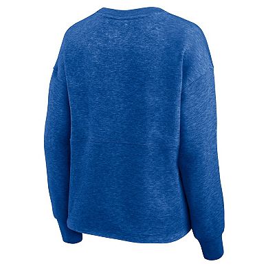 Women's Fanatics Heather Royal Kentucky Wildcats Heritage Oversized Tradition Fleece Sweatshirt