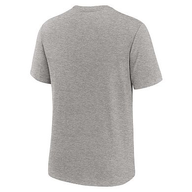 Men's Nike Heather Gray Detroit Lions Overlap Lockup Tri-Blend T-Shirt