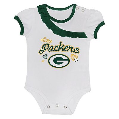 Newborn Infant Green Bay Packers Love My Team Bodysuit Skirt Set