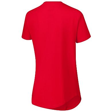 Women's Pressbox Red Wisconsin Badgers Irvine Floral Team Color T-Shirt