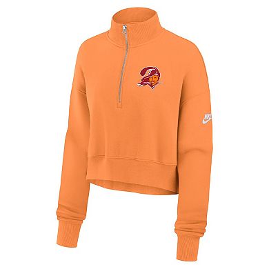 Women's Nike Orange Tampa Bay Buccaneers Rewind Phoenix Cropped Half-Zip Sweatshirt