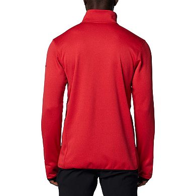 Men's Columbia Red Georgia Bulldogs Park View Grid Fleece Omni-Wick Half-Zip Jacket
