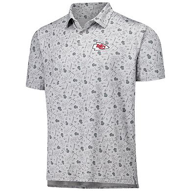 Men's Antigua Heather Gray Kansas City Chiefs Relentless Polo