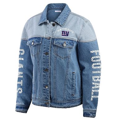 Women's WEAR by Erin Andrews New York Giants Full-Button Denim Jacket