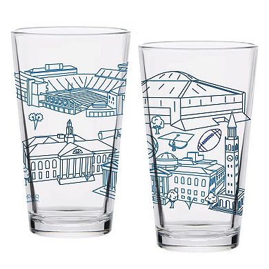 North Carolina Tar Heels Two-Pack 16oz. Campus Line Art Pint Glass Set