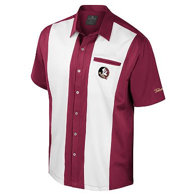 Men's Colosseum Garnet Florida State Seminoles Strike Bowling Button-Up Shirt