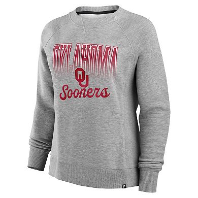 Women's Fanatics Heather Gray Oklahoma Sooners Training Camp Hit Hard Fleece Pullover Sweatshirt