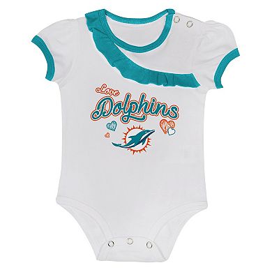 Newborn & Infant Miami Dolphins Love My Team Bodysuit & Skirt Set