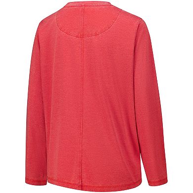 Women's Pressbox Scarlet Ohio State Buckeyes Chandler Olive Leaf Arch Long Sleeve T-Shirt