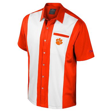 Men's Colosseum Orange Clemson Tigers Strike Bowling Button-Up Shirt
