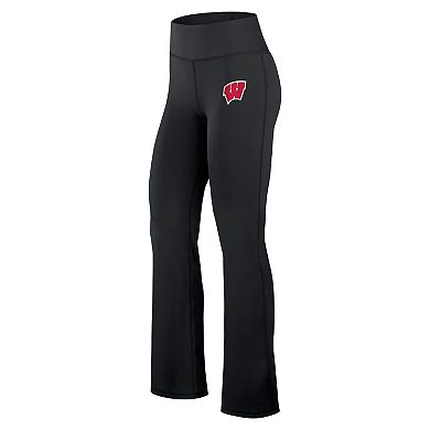 Women's Fanatics Black Wisconsin Badgers Training Camp Maxed Out Flare Leggings