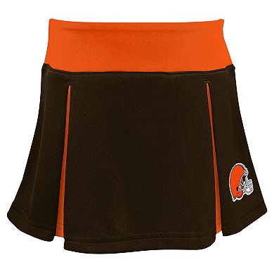 Girls Preschool Brown Cleveland Browns Spirit Cheerleader Two-Piece Set with Bloomers