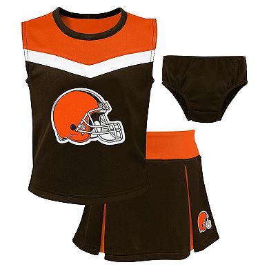 Girls Preschool Brown Cleveland Browns Spirit Cheerleader Two-Piece Set with Bloomers