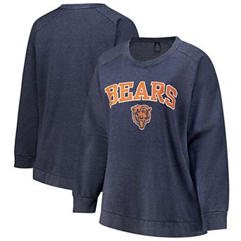 Women's Fanatics Navy Chicago Bears Acid Wash Raglan Pullover Sweatshirt