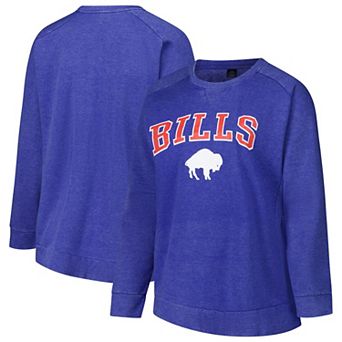 Women's Fanatics Royal Buffalo Bills Acid Wash Raglan Pullover Sweatshirt