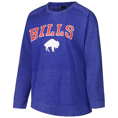 Women's Fanatics Royal Buffalo Bills Acid Wash Raglan Pullover Sweatshirt