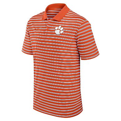 Men's Nike Orange/White Clemson Tigers Primetime Victory Striped Performance Polo