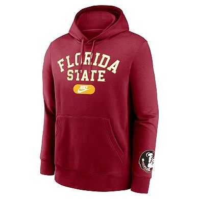 Men's Nike Garnet Florida State Seminoles Legacy Foundational Two-Hit Club Performance Pullover Hoodie