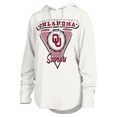 Women's Pressbox White Oklahoma Sooners San Bruno Hoodie Long Sleeve T-Shirt