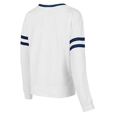 Women's Concepts Sport White Auburn Tigers Borough French Terry Arch Over Long Sleeve T-Shirt