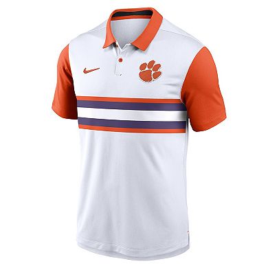 Men's Nike White Clemson Tigers Primetime Campus Vapor Performance Polo