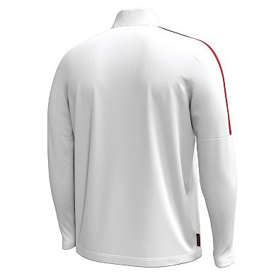 Men's Under Armour White Wisconsin Badgers Playoff Performance Quarter-Zip Jacket