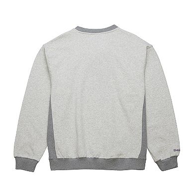 Men's Mitchell & Ness Heather Gray Los Angeles Lakers Vintage Logo Pullover Sweatshirt