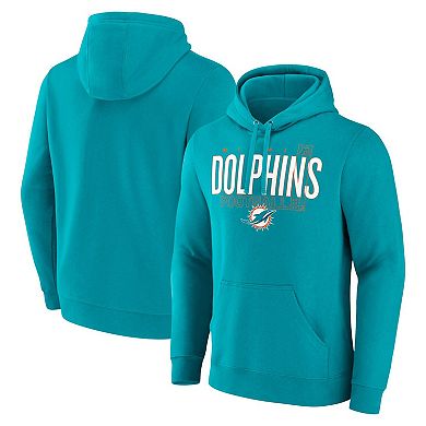 Men's Fanatics Aqua Miami Dolphins Pylon Outline Pullover Hoodie