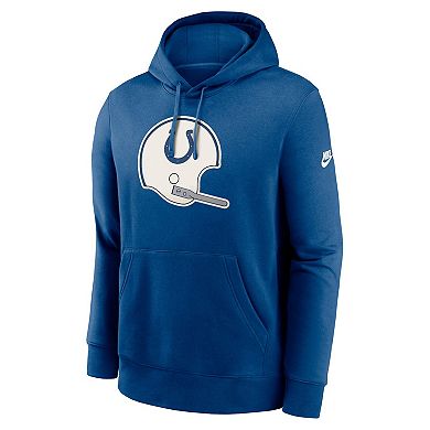 Men's Nike Royal Indianapolis Colts Rewind Club Logo Pullover Hoodie