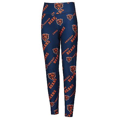 Women's Concepts Sport Navy Chicago Bears Breakthrough Allover Print Knit Leggings