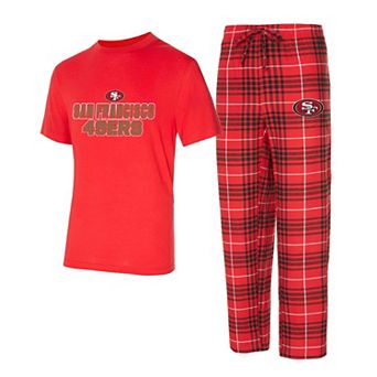 Men's Concepts Sport Scarlet/Black San Francisco 49ers Vector T-Shirt & Flannel Pants Sleep Set