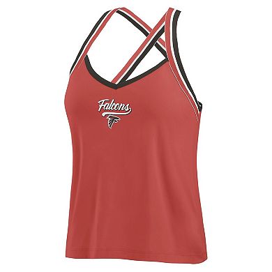 Women's WEAR by Erin Andrews Red Atlanta Falcons Cross Strap Tri-Blend Tank Top
