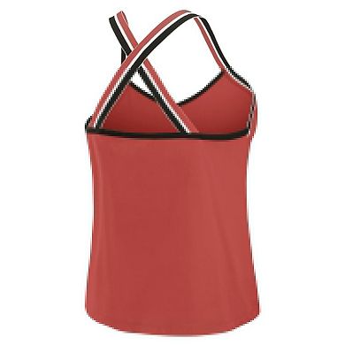 Women's WEAR by Erin Andrews Red Atlanta Falcons Cross Strap Tri-Blend Tank Top